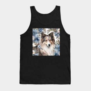 Floral Sheltie Tank Top